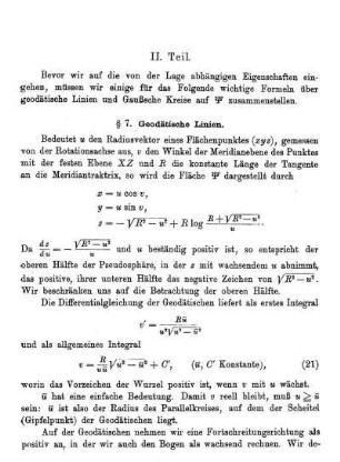 § 7. Geodätische Linien.
