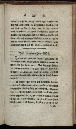 Das unvermuthete Glück