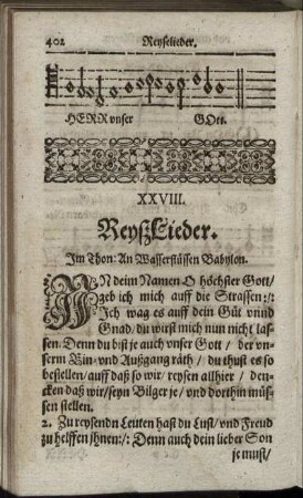 XXVIII. Reyß Lieder.