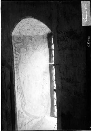 Wasenweiler Sankt Vituskapelle Langhaus Nordwand Fenster Wandmalerei Maria (um 1492)