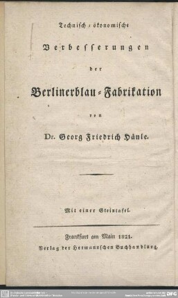 4: Technisch-ökonomische Verbesserungen der Berlinerblau-Fabrikation