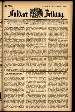Ausgabe vom Mittwoch, den 06. September 1882.