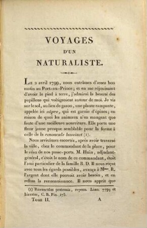 Voyages D'Un Naturaliste, Et Ses Observations : Faites sur les trois règnes de la Nature, ..., 2