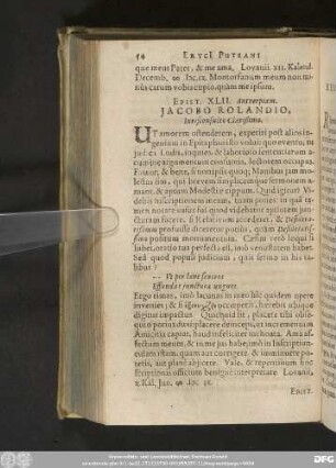 Epist. XLII. Antverpiam. Iacobo Rolandio, Iurisconsulto Clarißimo.