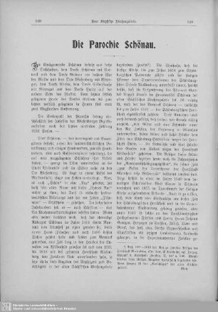 Die Parochie Schönau