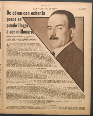 De cómo con ochenta pesos se puede llegar a ser millonario : Los "Self-Made-Men"