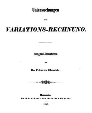 Untersuchungen über Variations-Rechnung : Inaugural-Dissertation