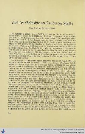 Aus der Geschichte der Freiburger Zünfte.