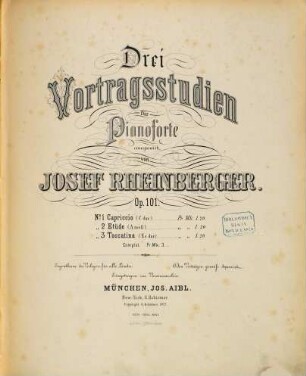 3 Vortragsstudien : für Pianoforte ; op. 101, 1. Capriccio (C-Dur)