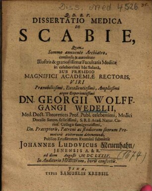 Dissertatio Medica De Scabie