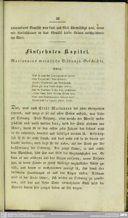 Fünfzehntes Kapitel. Mariannens moralische Bildungs-Geschichte