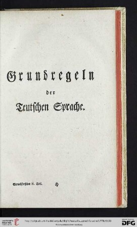 Grundregeln der Teutschen Sprache