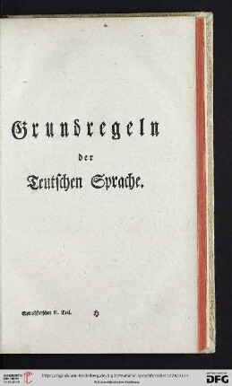 Grundregeln der Teutschen Sprache