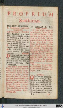 Proprium Sanctorum.