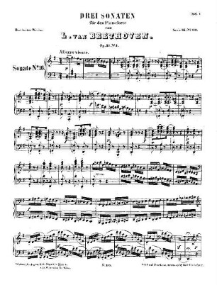 Beethoven's Werke. 139 = Serie 16: Sonaten für das Pianoforte, Zweiter Band, Sonate : op. 31,1