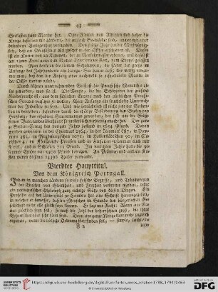 Vierdter Haupttitul: Von dem Königreich Portugall
