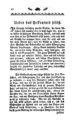 Ueber das Bekentnis selbst