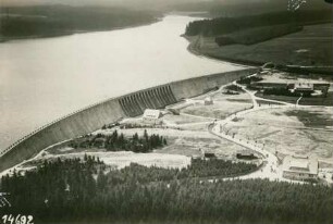 Talsperre Muldenberg bei Grünbach im Vogtland, Deutschland, 1923
