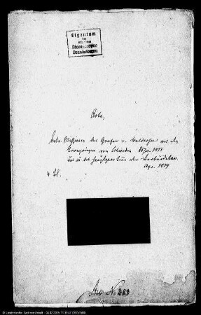 Missionen des Grafen von Waldersee an den Kronprinzen von Schweden am 25. Oktober 1813 und in das Hauptquartier der Verbündeten im April 1814