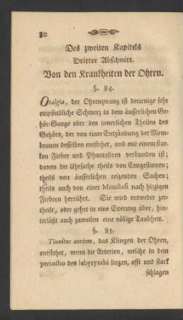Des zweiten Kapitels Dritter Abschnitt. Von den Krankheiten der Ohren