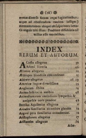 Index Rerum Et Autorum.