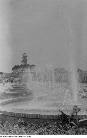 Blick auf einen Springbrunnen