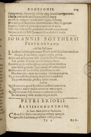 Johannis Bottherii Pedemontani.