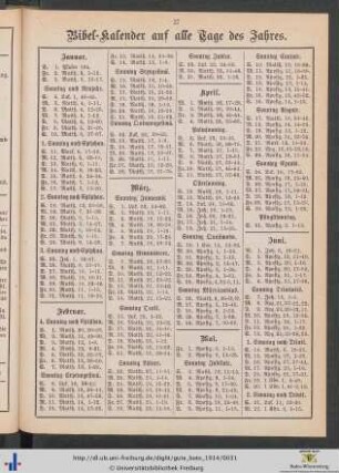 Bibel-Kalender auf alle Tage des Jahres.