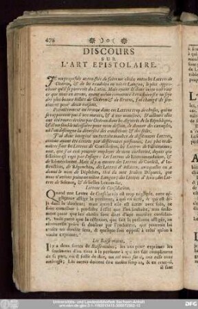 Discours Sur L'Art Epistolaire.
