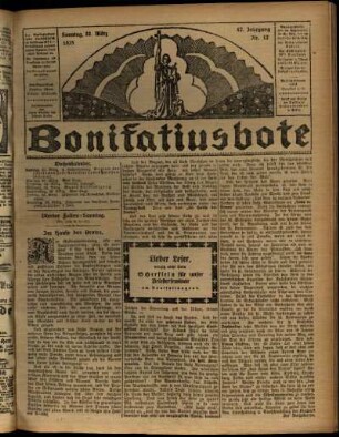 Erste Ausgabe vom Sonntag, den 22. März 1925.