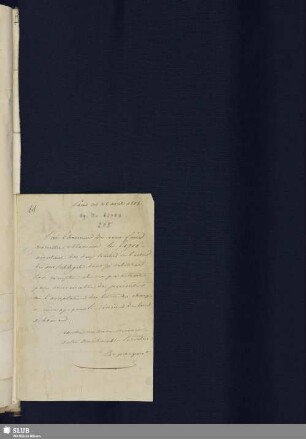 11) Brief Duparque an Baron Auguste de Stael; Paris, 28.04.1818.