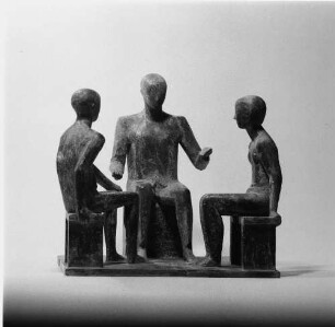 Modellskizze für die Gruppe "Lehrender und Lernende" : Modellskizze für die Gruppe "Lehrender und Lernende". Ton (vor 1964; W. Hesse)