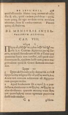 De Mensuris Intervallorum Aegyptiis. Cap. VIIII.