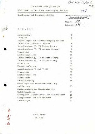 Gutachten: Gasversorgung Leuschnerdamm 37,               39