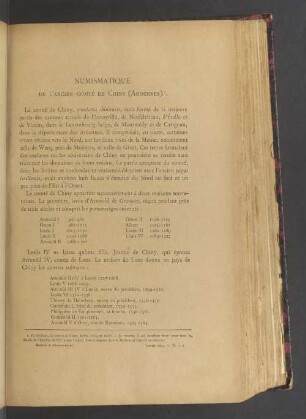 Numismatique de l'ancien comté de Chiny (Ardennes).