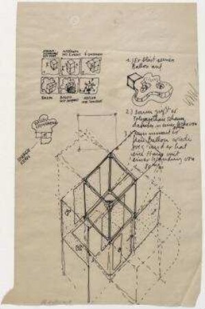 "Misawa Homes Prefabricated Housing International Design Competition 70", Mobilhaus (nicht realisiert), 4. Preis – Schema der Entwicklungsphasen, Detailansicht. Misawa/Japan