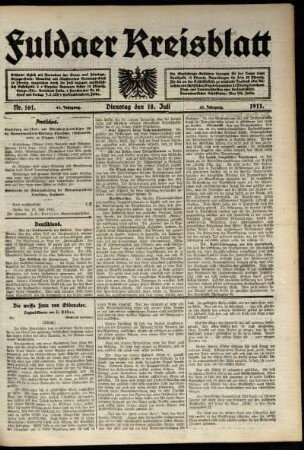 Ausgabe vom Dienstag, den 18. Juli 1911.