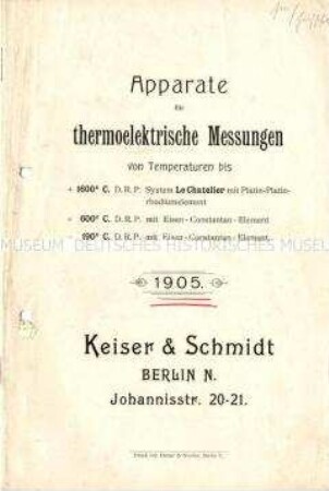 Apparate für thermoelektrische Messungen