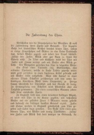 Die Zubereitung des Thees