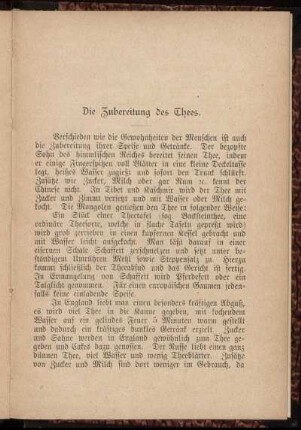 Die Zubereitung des Thees