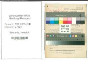 Entnazifizierung Heinrich Schuette , geb. 25.06.1889 (Vertreter)