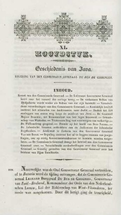 XI. Hoofdstuk. Geschiedenis van Java. Regering van den Commissaris Generaal Du Bus de Geisignies