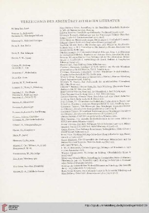 Verzeichnis der abgekürzt zitierten Literatur
