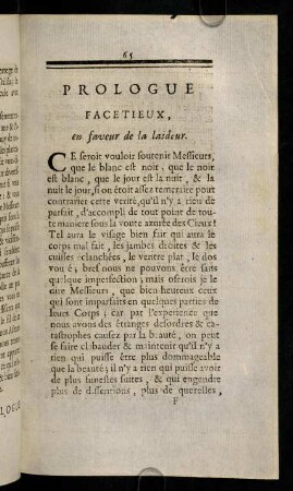 65-74, Prologue facetieux,...