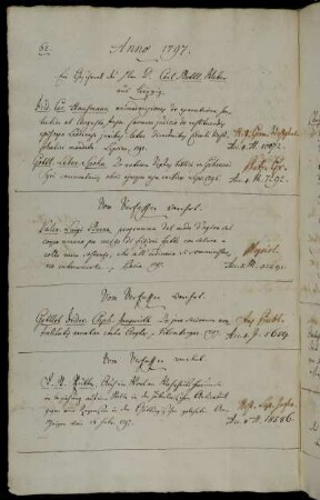 Ein Geschenck des Hhrn D. Carl Gottl. Weber aus Leipzig. - Vom Verfasser [Valeriano Luigi Brera] verehrt. - Vom Verfasser [Gottlob Friedrich Christoph Jungwirth] verehrt. - Vom Verfasser [Johann Stephan Pütter] verehrt.