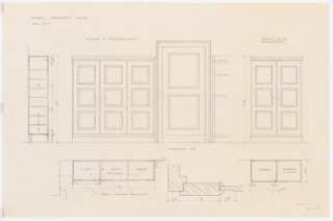 Preußischer Landtag, Berlin Umbau zum »Haus der Flieger«: Umbau Stabsamt, Wachräume (Schränke): Ansichten, Schnitt, Grundrisse 1:10, Detail 1:1