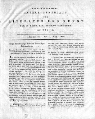 Einige denkwürdige Stimmen des vorigen Jahrhunderts.