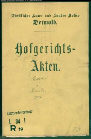 Redeker, Gebrüder gegen Joh. Henrich Huncke - Beleidigung