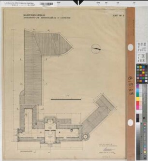 Lüdenscheid, Amtsgericht und Gefängnisgebäude, Dachgeschoss, Grundriss, Baubestandszeichnung