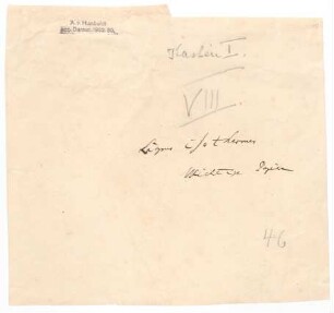 Umschlagsfragment mit der Aufschrift "Lignes Isothermes - Wichtige Papiere"